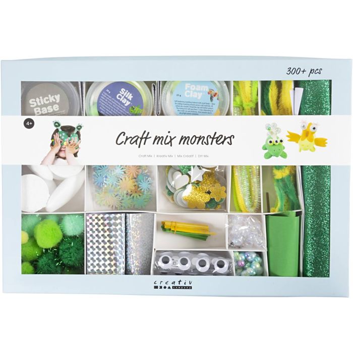 Craft Mix, Monsters, assorted colours, 1 pack