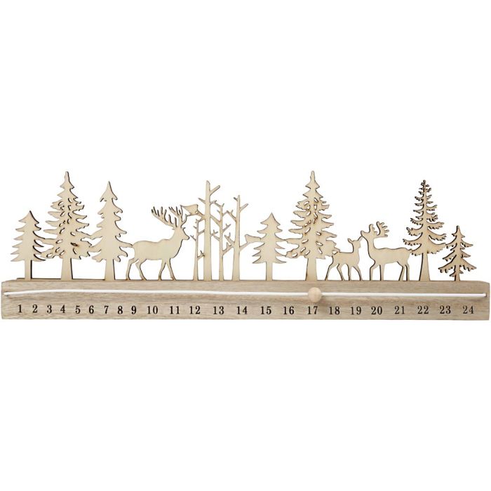 Advent countdown, H: 12 cm, L: 40 cm, W: 3,6 cm, 1 pc