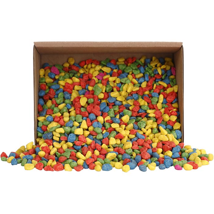 Mosaic stones, size 8-10 mm, thickness 5 mm, bold colours, 2 kg/ 1 pack
