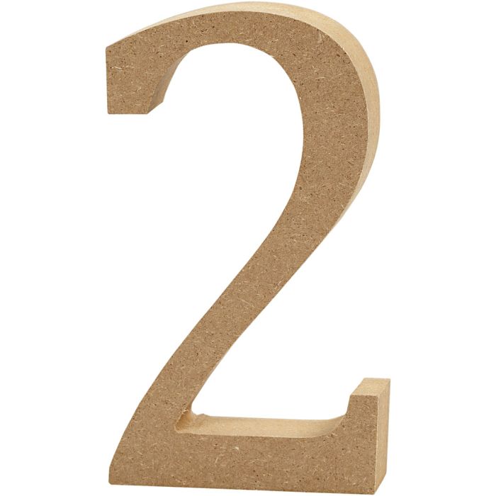 Number, 2, H: 13 cm, thickness 2 cm, 1 pc
