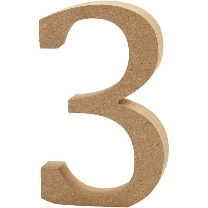 Number, 3, H: 8 cm, thickness 1,5 cm, 1 pc