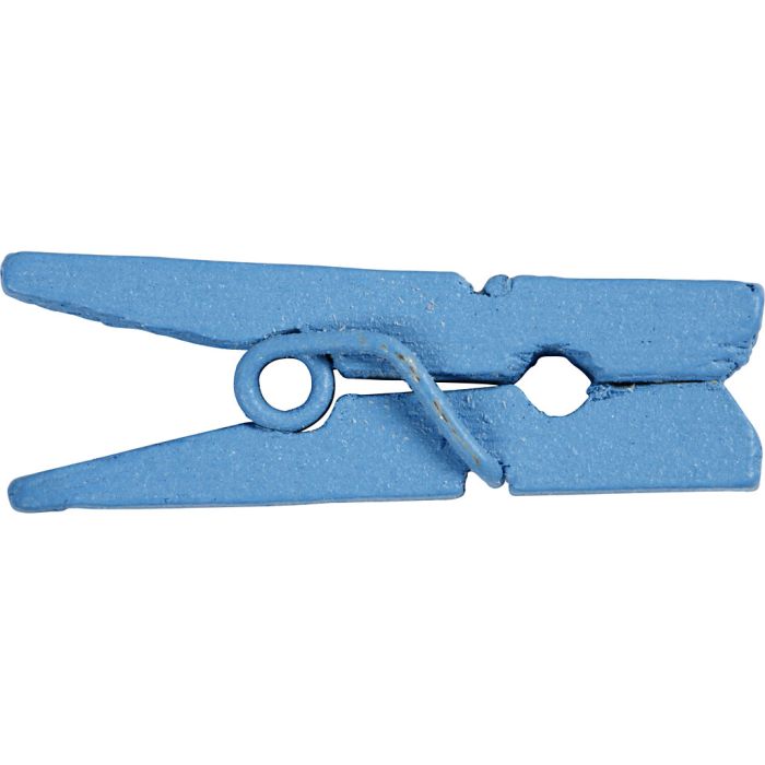 Mini Clothes Peg, L: 25 mm, W: 3 mm, blue, 36 pc/ 1 pack