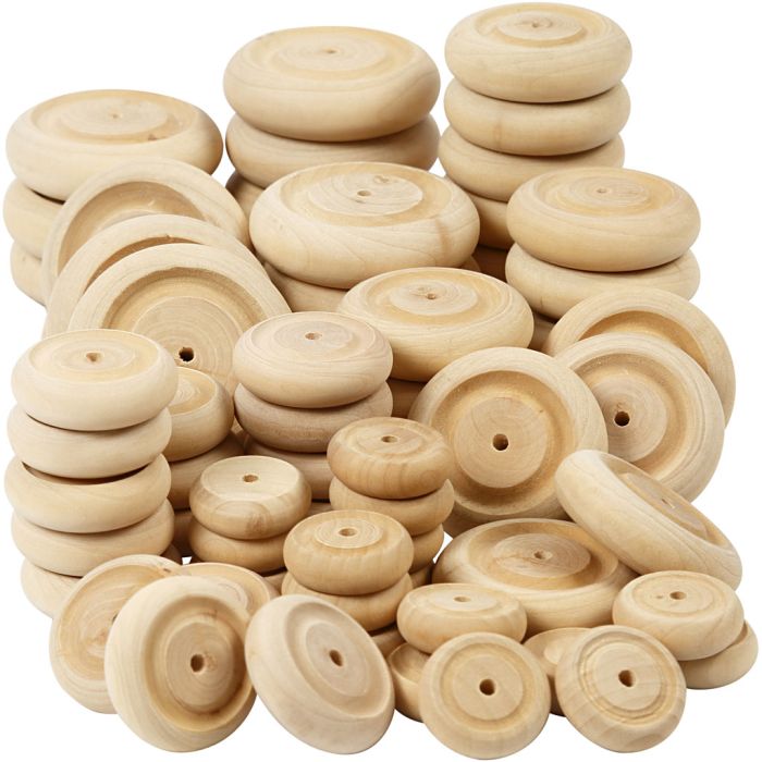 Wheel, dia. 24+30+42+50 mm, thickness 8+10+11+14 mm, 4x40 pc/ 1 pack