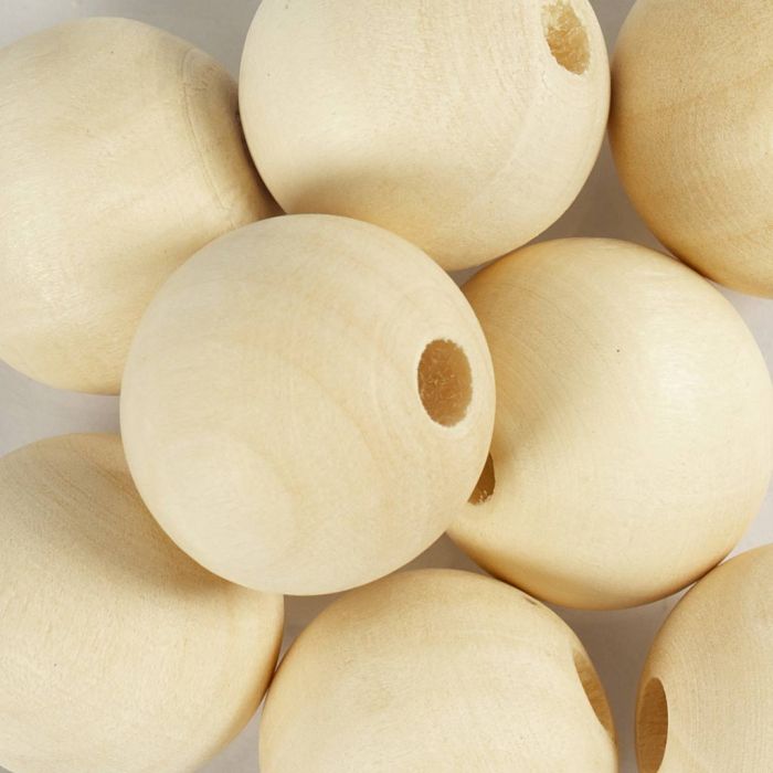 Wooden Beads, dia. 20, hole size 4 mm, 100 pc/ 1 pack