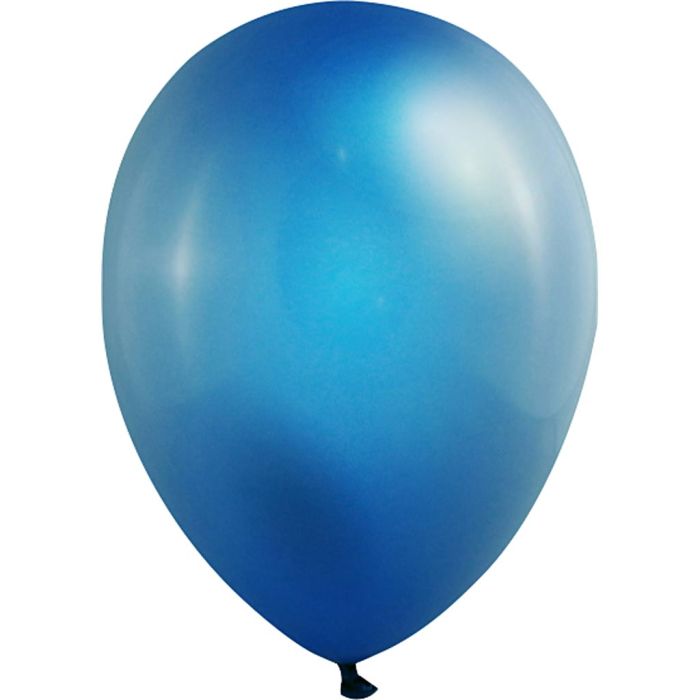 Balloons, size 23 cm, round, metallic blue, 8 pc/ 1 pack