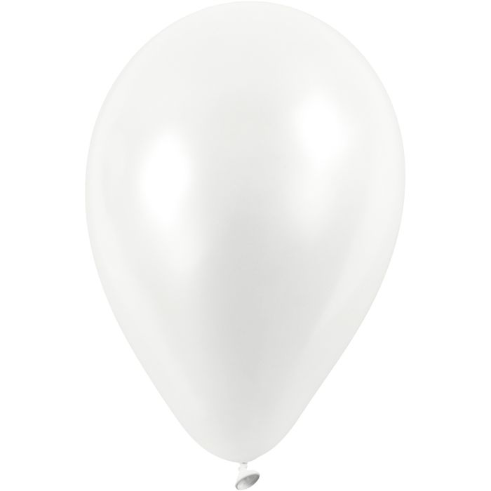 Balloons, dia. 23 cm, round, white, 10 pc/ 1 pack
