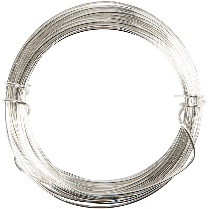 Silver-plated Wire, thickness 0,4 mm, silver-plated, 20 m/ 1 roll