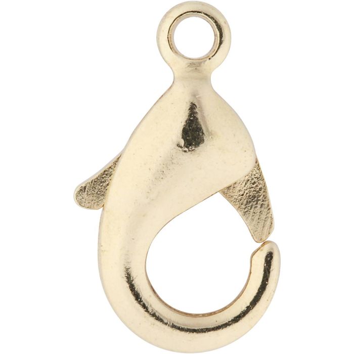 Carabiners, L: 10,1 mm, gold coloured, 100 pc/ 1 pack