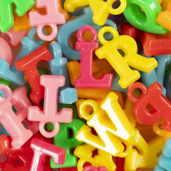 Letter Beads, size 1-2 cm, 50 g/ 1 pack