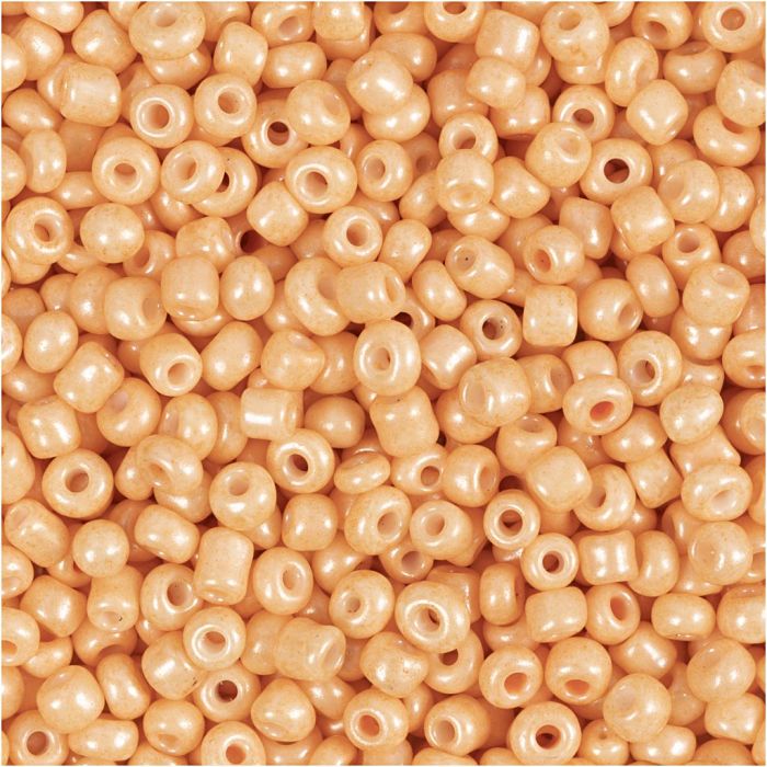 Rocaille seed beads, dia. 3 mm, size 8/0, hole size 0,6-1,0 mm, peach, 25 g/ 1 pack