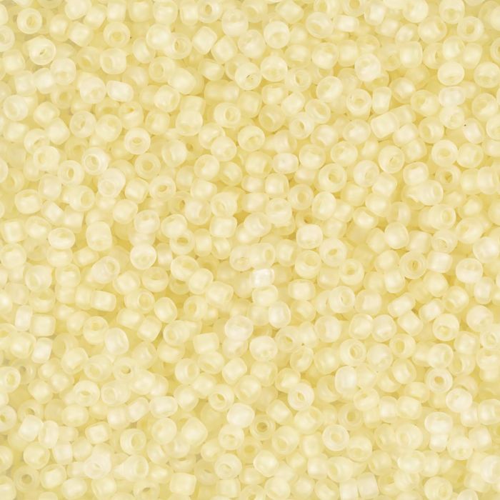 Rocaille seed beads, no. 15/0, dia. 1.7 mm, hole size 0,5-0,8 mm, matt frozen, white, 25 g/ 1 pack