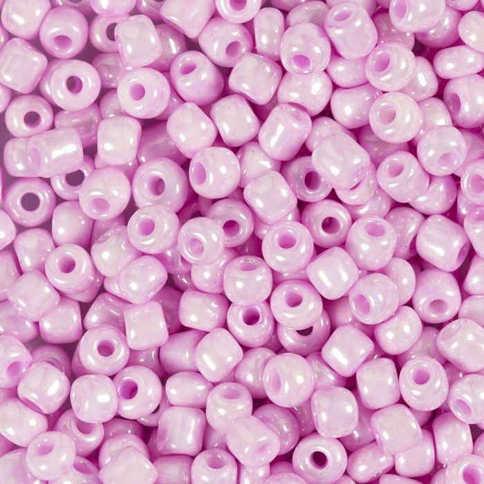 Rocaille seed beads, no. 6/0, dia. 4 mm, hole size 0,9-1,2 mm, soft rose, 25 g/ 1 pack