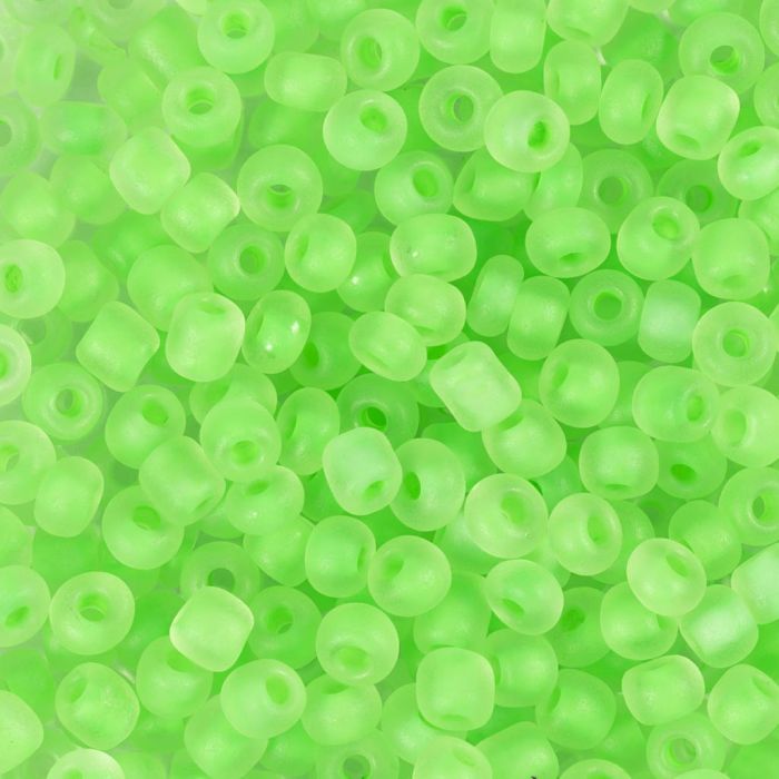 Rocaille seed beads, no. 6/0, dia. 4 mm, hole size 0,9-1,2 mm, matt, green, 25 g/ 1 pack