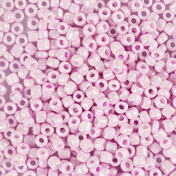 Rocaille seed beads, no. 8/0, dia. 3 mm, hole size 0,6-1,0 mm, soft rose, 25 g/ 1 pack