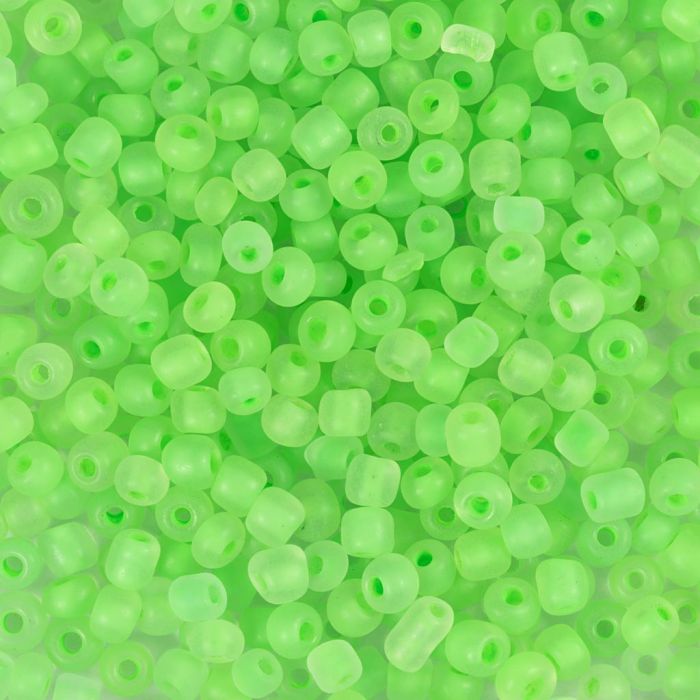 Rocaille seed beads, no. 8/0, dia. 3 mm, hole size 0,6-1,0 mm, matt, green, 25 g/ 1 pack