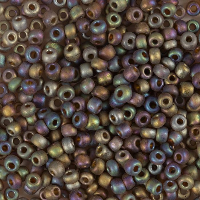 Rocaille seed beads, no. 8/0, dia. 3 mm, hole size 0,6-1,0 mm, light beige center, 25 g/ 1 pack