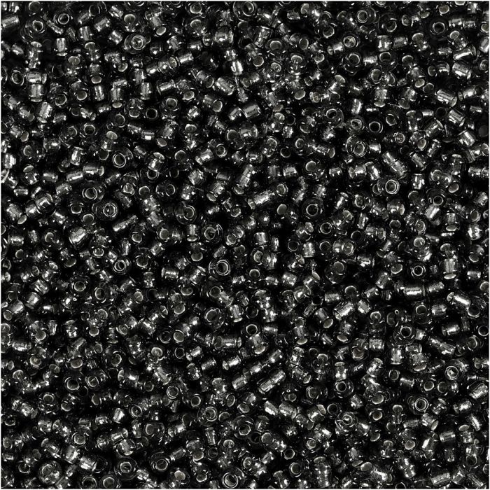 Rocaille seed beads, dia. 1,7 mm, size 15/0, hole size 0,5-0,8 mm, grey green, 25 g/ 1 pack