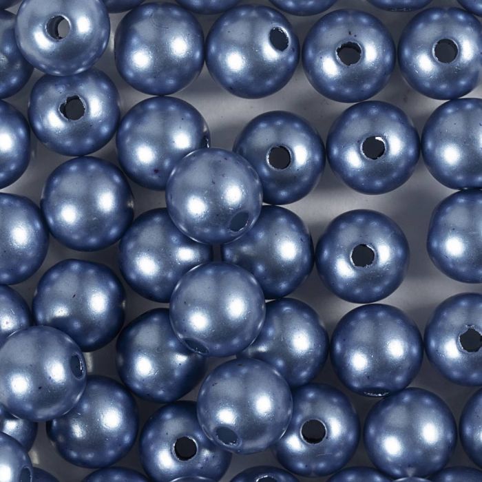 Wax Beads, dia. 8 mm, hole size 1 mm, blue, 50 pc, 20 g/ 1 pack