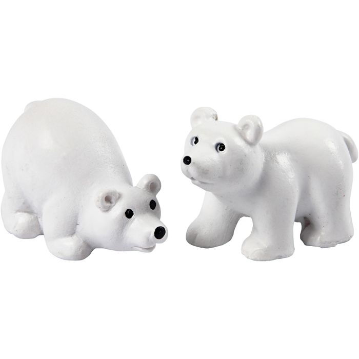 Miniature figurines, H: 30 mm, L: 45 mm, white, 2 pc/ 1 pack