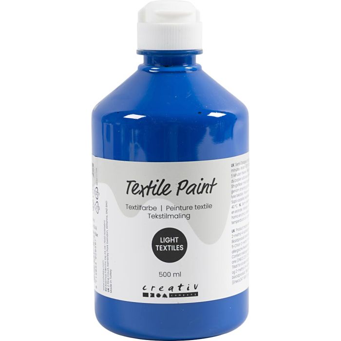Textile Paint, semi opaque, primary blue, 500 ml/ 1 bottle