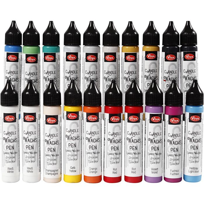 Candle Pen, assorted colours, 20x28 ml/ 1 pack