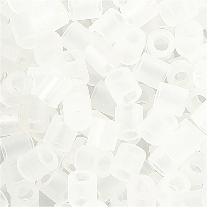 Fuse Beads, size 5x5 mm, hole size 2,5 mm, medium, transparent clear (32264), 6000 pc/ 1 pack
