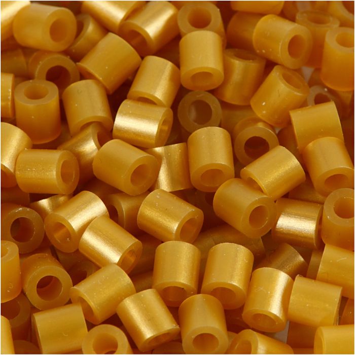 Fuse Beads, size 5x5 mm, hole size 2,5 mm, medium, gold (32263), 6000 pc/ 1 pack