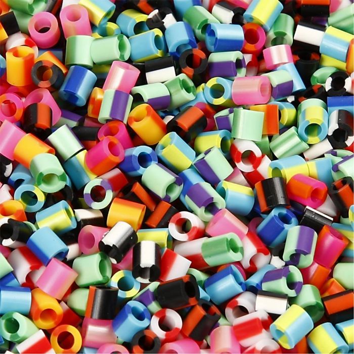 Fuse Beads, size 5x5 mm, hole size 2,5 mm, medium, stripe, 10000 pc/ 1 pack