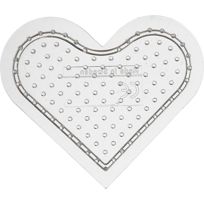 Peg Boards, small heart, size 7 cm, medium, transparent, 1 pc