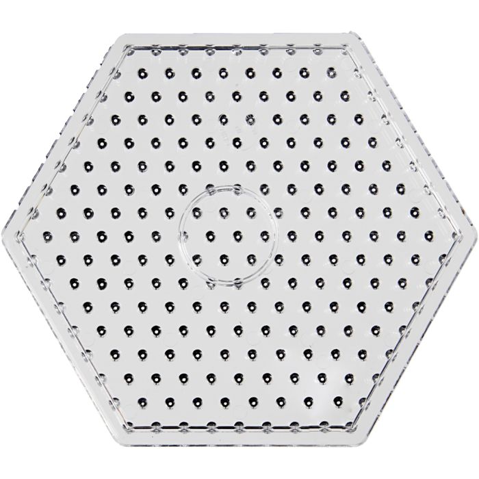 Peg Board, hexagon, size 17,5x17,5 cm, JUMBO, clear, 1 pc