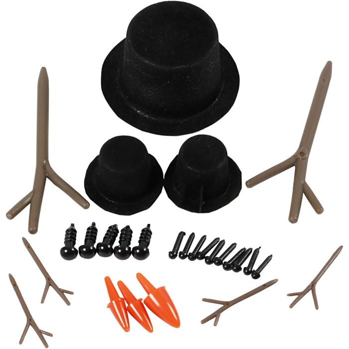 Hats, noses and branches, size 2,3-7 cm, 3 set/ 1 pack