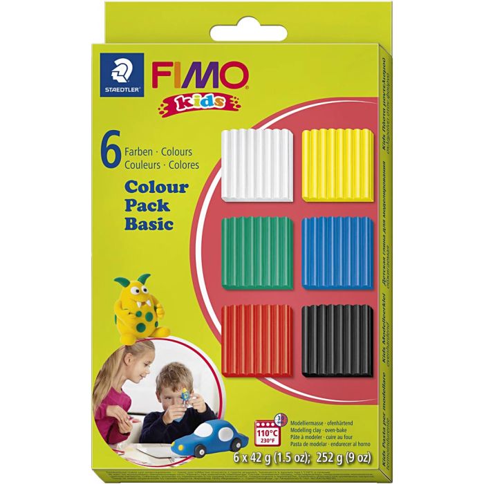 FIMO® Kids Clay, standard colours, 6x42 g/ 1 pack