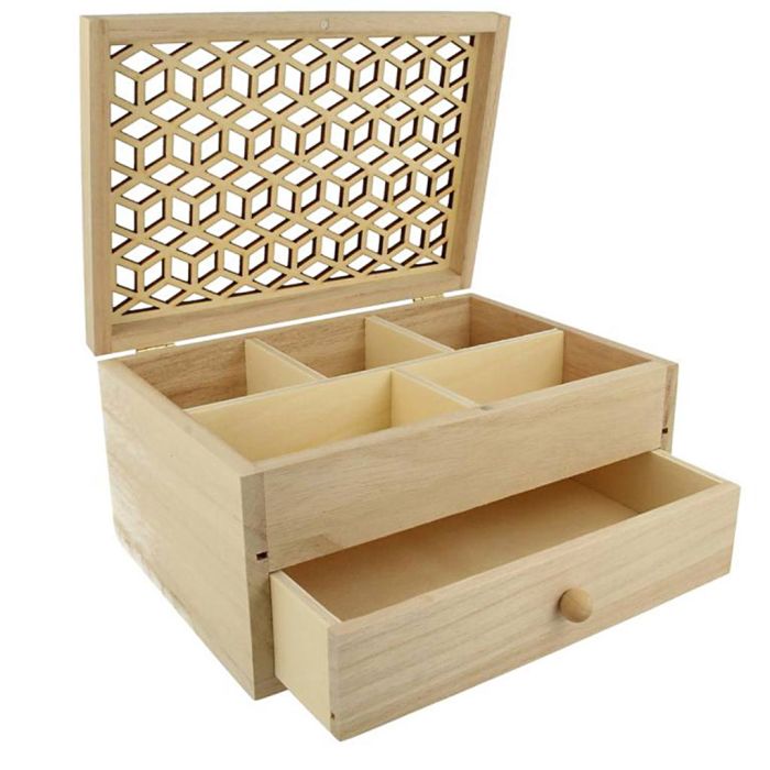 Wooden jewellery box, size 19,8x15 cm, 1 pc
