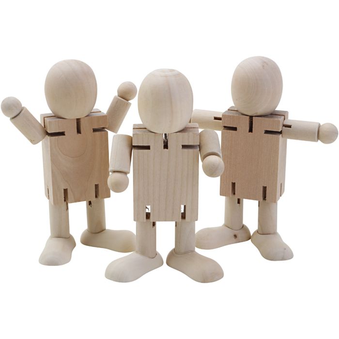 Wooden figure with movable joints, size 10,3x11 cm, 12 pc/ 1 pack