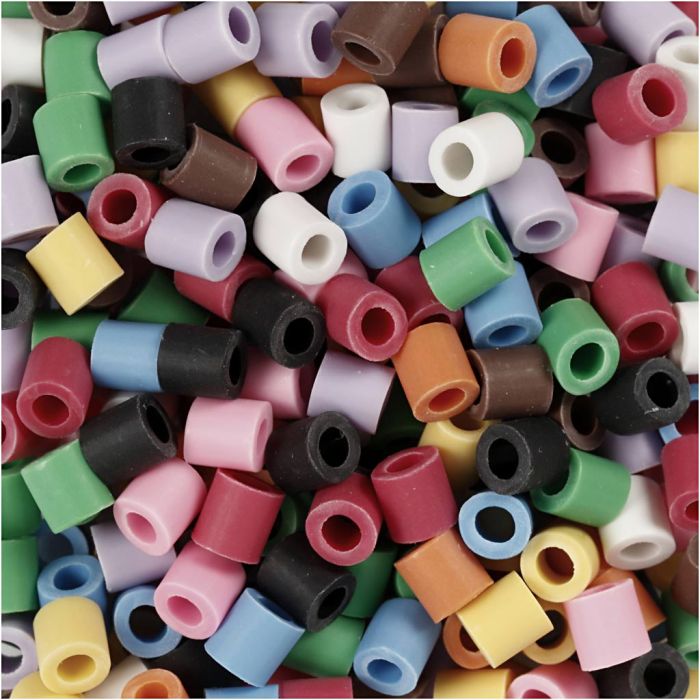 NABBI BioBeads, size 5x5 mm, hole size 2,5 mm, medium, assorted colours, 1000 pc/ 1 pack