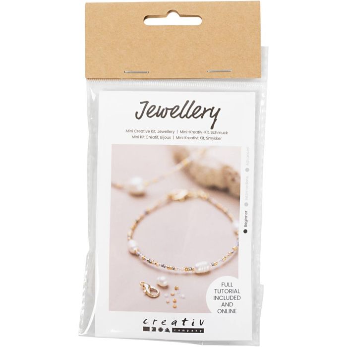 Mini Craft Kit Jewellery, Bracelet and necklace with clasp, 1 pack