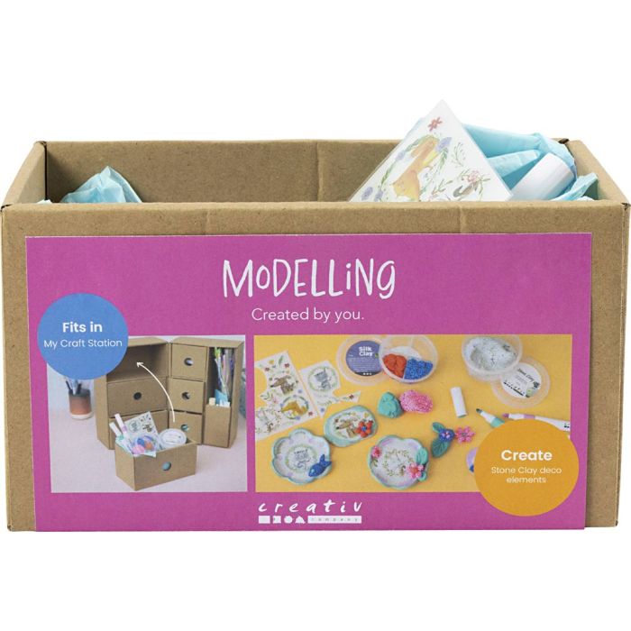 My Craft Station Modelling, Stone Clay, assorted colours, 1 pack