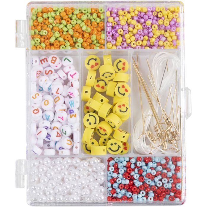 Craft Mix Jewellery, Rainbow mix, ca. 1800+ pc, rainbow colours, 1 pack