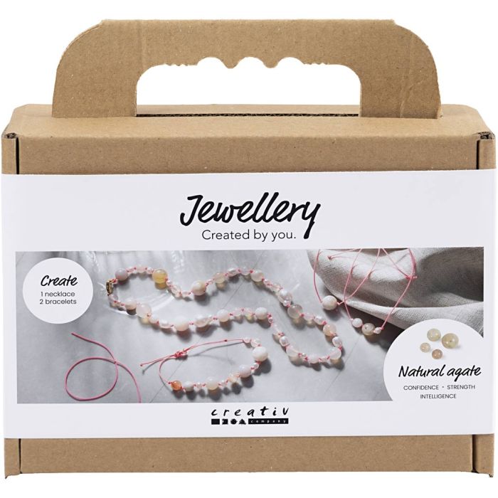 Mini Craft Kit Jewellery, Necklace and bracelet, pink, 1 pack