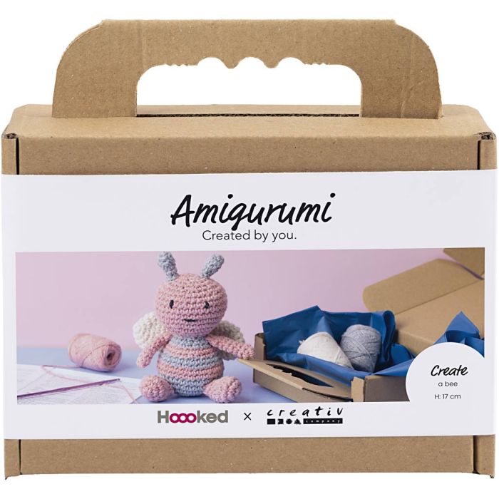 Craft Kit Amigurumi , Honeybee, pastel colours, 1 pack