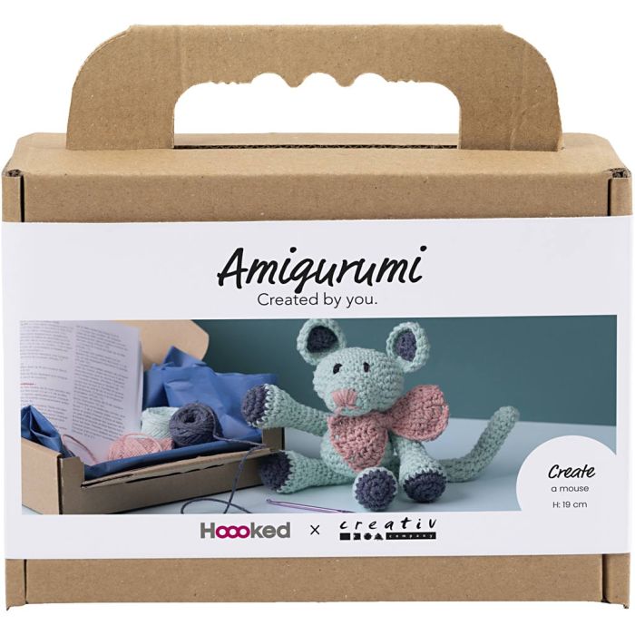 Craft Kit Amigurumi , Mouse, mint, 1 pack