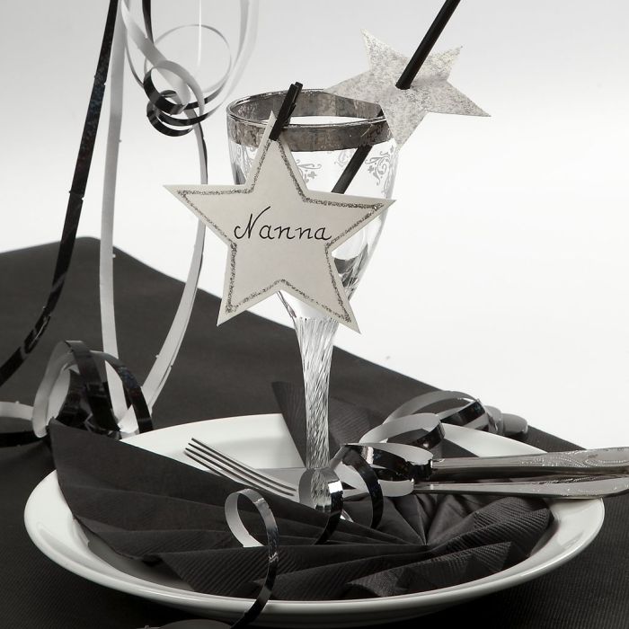 Card New Year's Decorations for a Glass