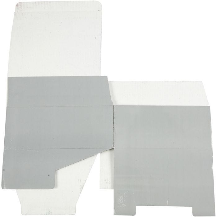 Cardboard Box, H: 10 cm, L: 25 cm, W: 22 cm, light grey, 1 pc
