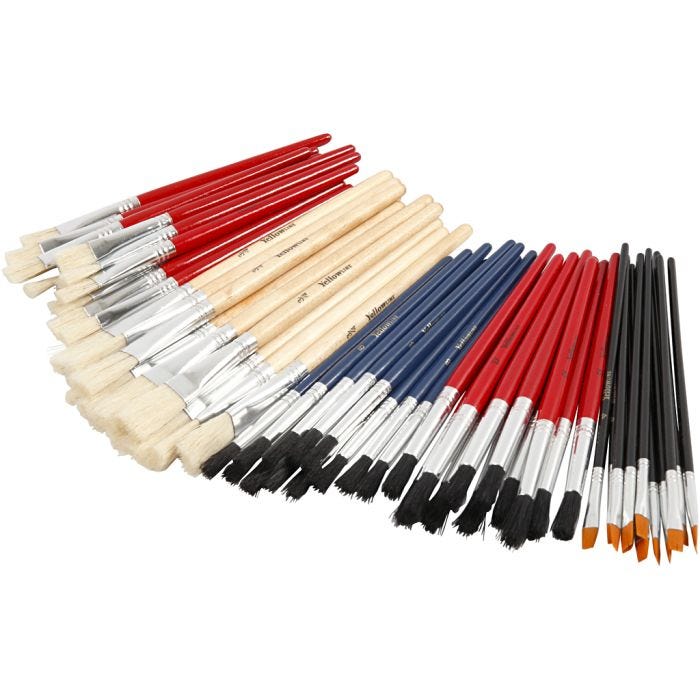 YellowLine Brush Set, no. 4+8+10+12+3/4, 60 pc/ 1 pack