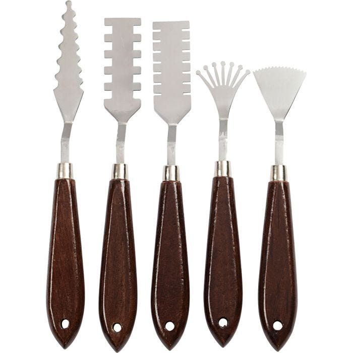 Patterned Pallet Set, L: 17-21 cm, W: 2-3 cm, 5 pc/ 1 pack