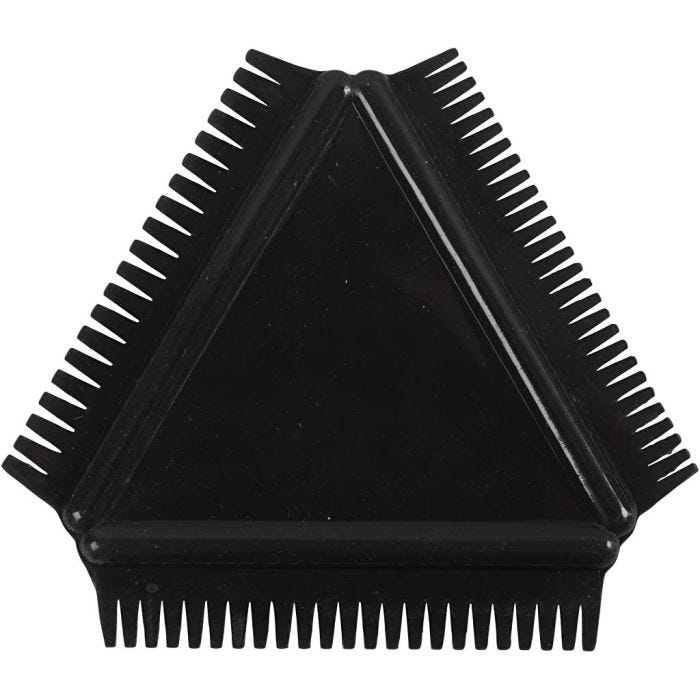 Rubber Texture Combs, size 9 cm, black, 1 pc