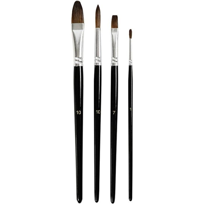 Watercolour Paint Brushes, 4 pc/ 1 pack