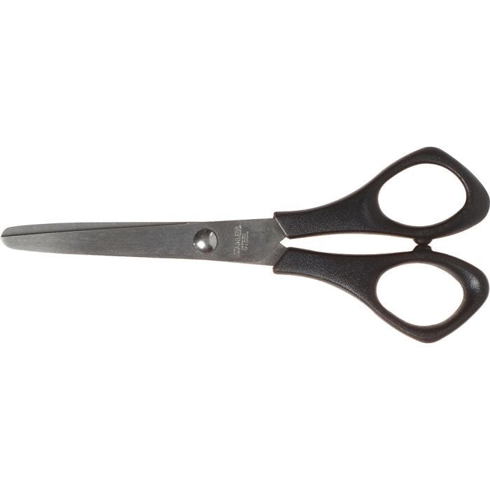 School Scissors, L: 14 cm, round, right, 1 pc