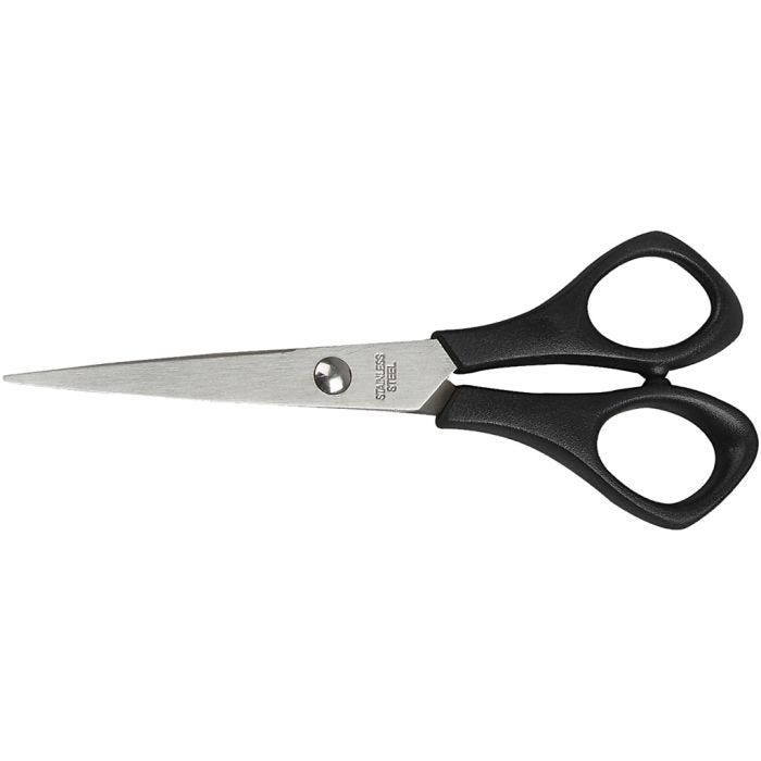 School Scissors, L: 14 cm, pointed, right, 1 pc