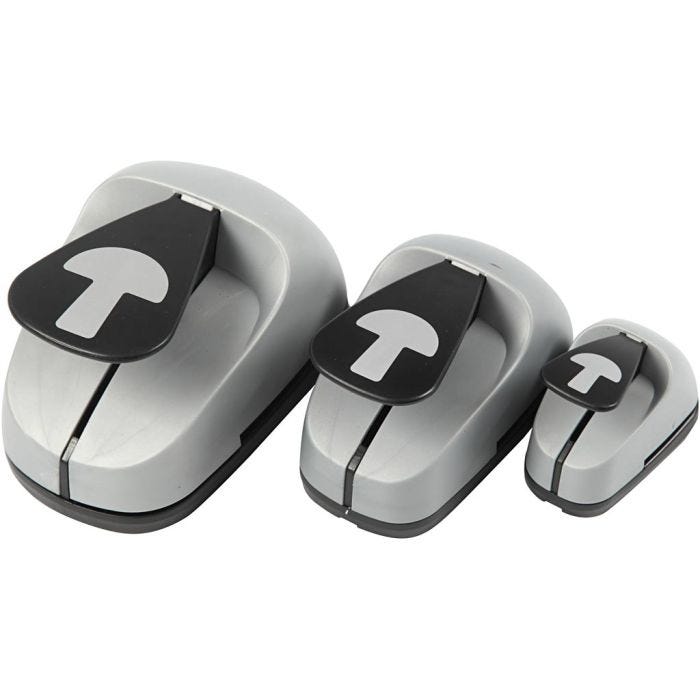 Craft Punch Set, mushroom, size 25+50+75 mm, 3 pc/ 1 pack